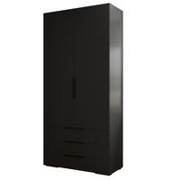 DREHTÜRENSCHRANK 236.7/100/47 2-türig - Schwarz, Holz/Metall (100/236.7/47cm) - MÖBEL KRYSPOL