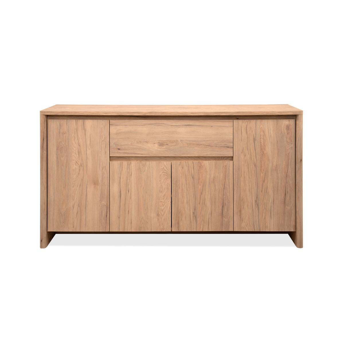 SIDEBOARD 4 Türen 1 Schublade Holzoptik 40/86/165 cm - Eschefarben, Holzwerkstoff (40/86/48cm) - Calicosy