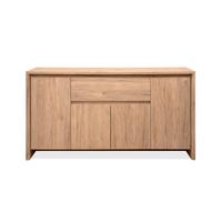 SIDEBOARD 4 Türen 1 Schublade Holzoptik 40/86/165 cm - Eschefarben, Holzwerkstoff (40/86/48cm) - Calicosy
