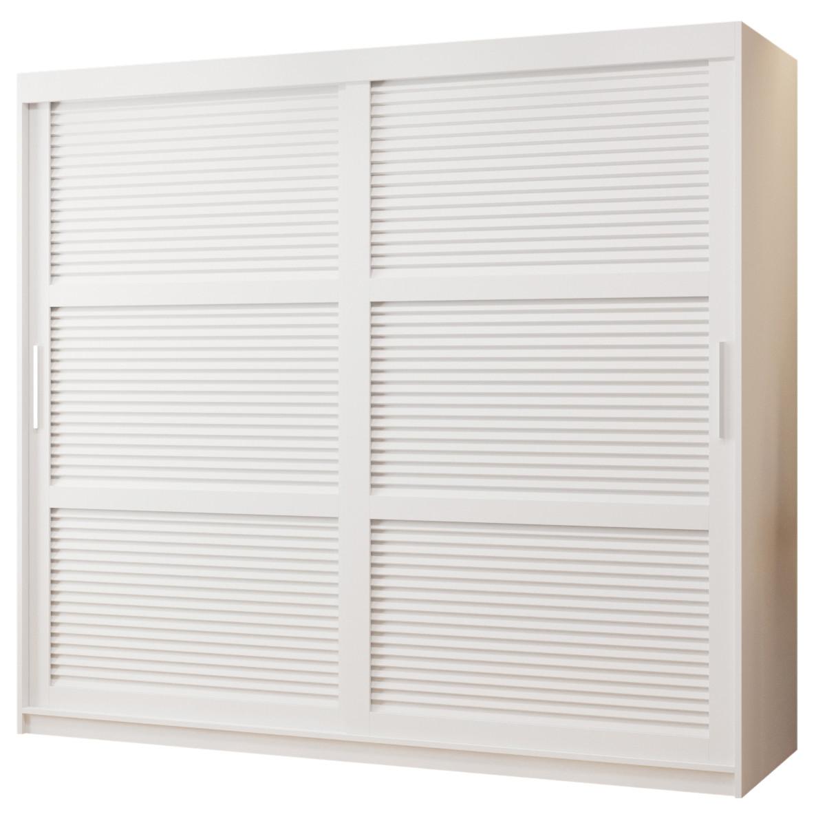 SCHWEBETÜRENSCHRANK 200/200/62 2-türig - Silberfarben/Weiß, Holz/Kunststoff (200/200/62cm) - MÖBEL KRYSPOL