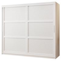 SCHWEBETÜRENSCHRANK 200/200/62 2-türig - Silberfarben/Weiß, Holz/Kunststoff (200/200/62cm) - MÖBEL KRYSPOL