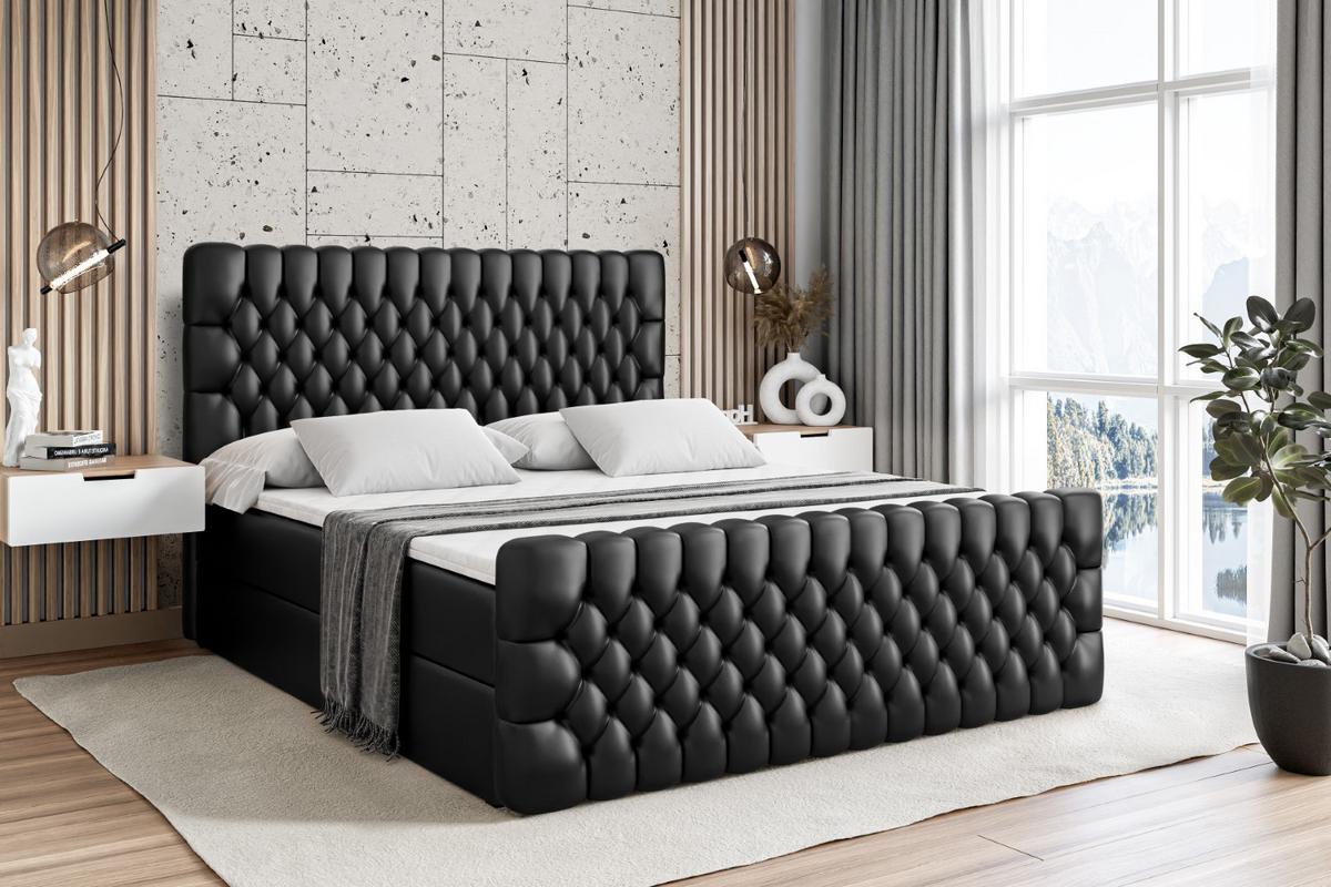 BOXBETT SERENE-Z - 200 x 200 - H3 - Schwarz Hochglanz - Schwarz Hochglanz, Holzwerkstoff (200/200cm) - ALTDECOR