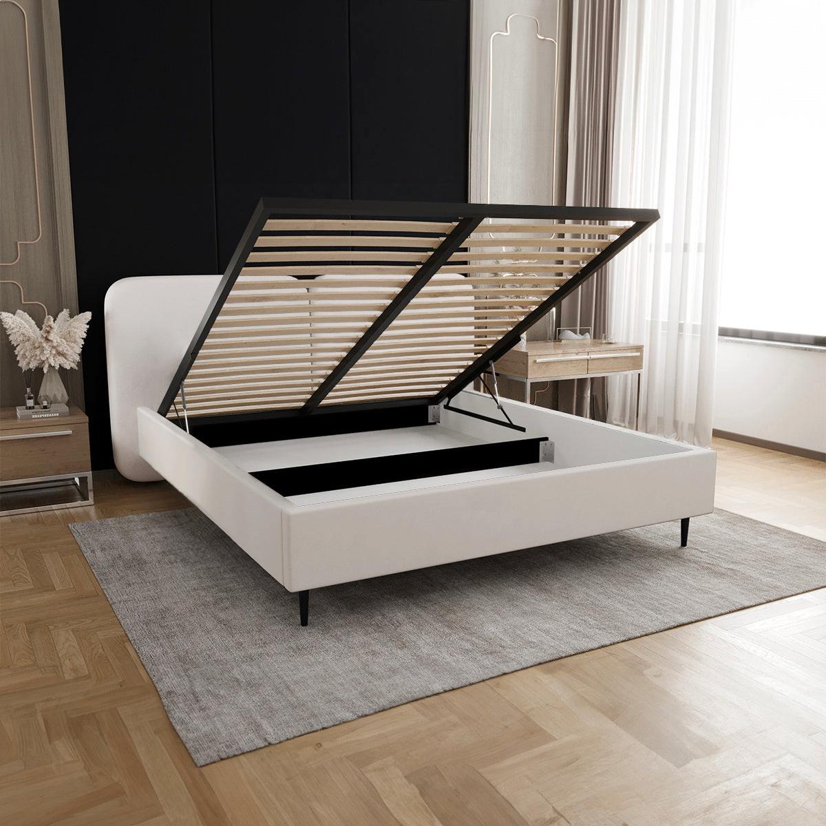 BOXBETT 160/200 Luz Weiß - Weiß, Holz (160/200cm) - Petits-meubles