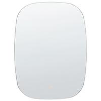 OVALER LED-Wandspiegel 78 cm Silber Bergerac - Silberfarben, Glas (78/3/58cm) - Beliani