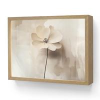 WANDLEUCHTE MIT AKKU Blume - Beige - Farbe - Schatten 40x30 cm - Beige, Holzwerkstoff (40/30/8cm) - OnlyWow