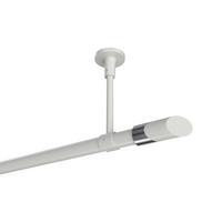 GARDINENSTANGE Sonette Verano 260 cm (geteilt in 2 x 130 cm), 1-läufig, 20 mm Ø Weiß - Chromfarben/Weiß, Metall (260cm) - INTERDECO