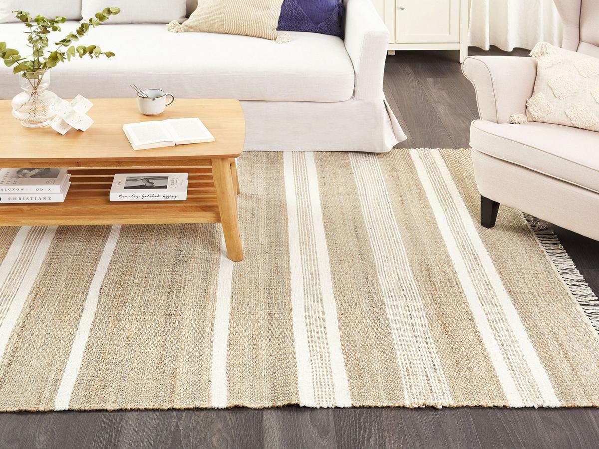 TEPPICH geflochten Talpur 230/160 cm - Beige, Naturmaterialien (160/230cm) - Beliani