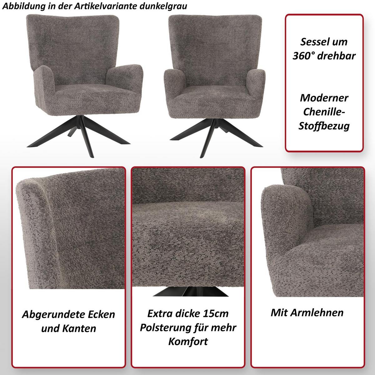 LOUNGE-SESSEL Dunkelgrau - Dunkelgrau, Textil (75/99/74cm) - MCW