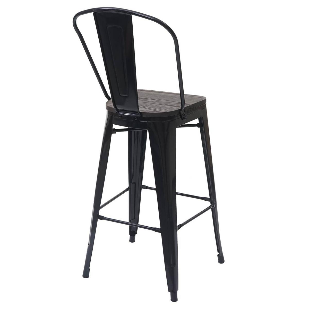 BARHOCKER METALL Schwarz 4er-Set - Schwarz, Holz (50/117/45cm) - MCW