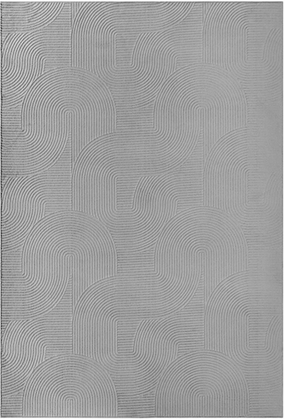 KURZFLORTEPPICH Antirutsch Geometrisch DALAR Polypropylen Grau 160 x 220 cm - Grau, Textil (160/220cm) - KADIMA DESIGN