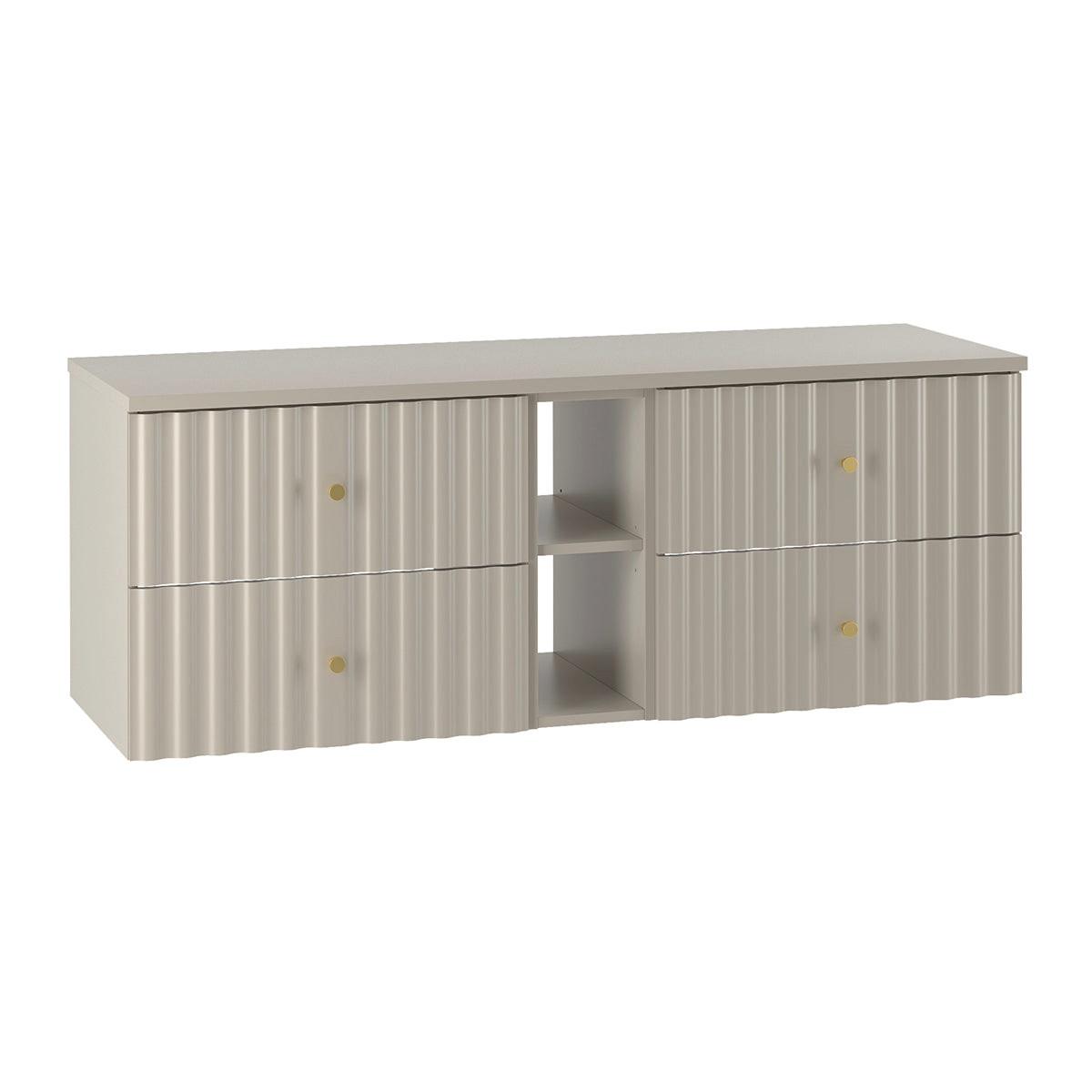 WASCHTISCHUNTERSCHRANK 140.6cm Izae Kaschmir - Beige, Holzwerkstoff (140.6/52.2/46.5cm) - Petits-meubles