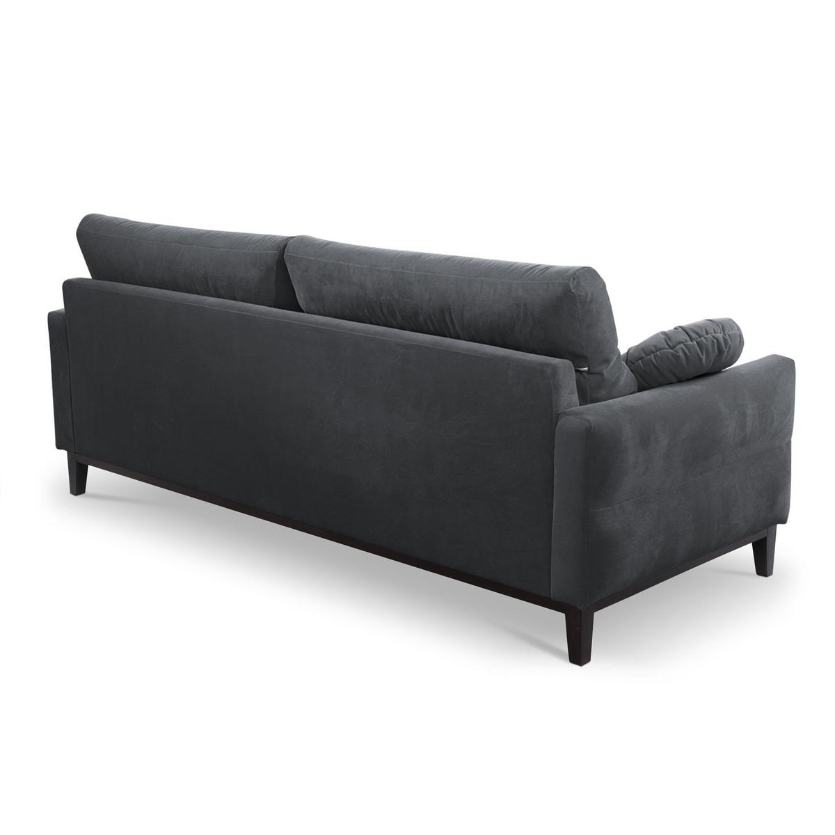 SOFA 2-SITZER Belweder, 220 cm, Dunkelgrau, Veloursstoff - Wengefarben/Dunkelgrau, Holz/Textil (218/95/94cm) - Beautysofa