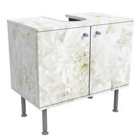 WASCHBECKENUNTERSCHRANK Dahlien Blumenmeer weiß 60/55/35 cm - Weiß, Holzwerkstoff (60/55/35cm) - Bilderwelten