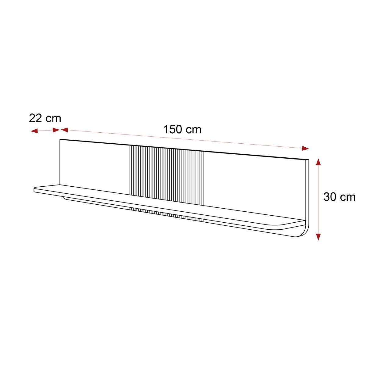 HÄNGEREGAL NAVANI 150 cm – Kaschmir / Stein - Kaschmir, Holzwerkstoff (150/42/22cm) - Idohome
