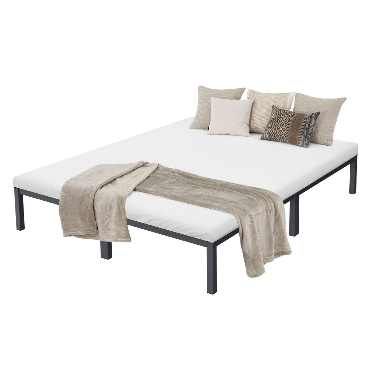 METALLBETT 160x200 cm mit Lattenrost Anthrazit auf Stahlrahmen - Anthrazit, Metall (160/200cm) - ML-DESIGN
