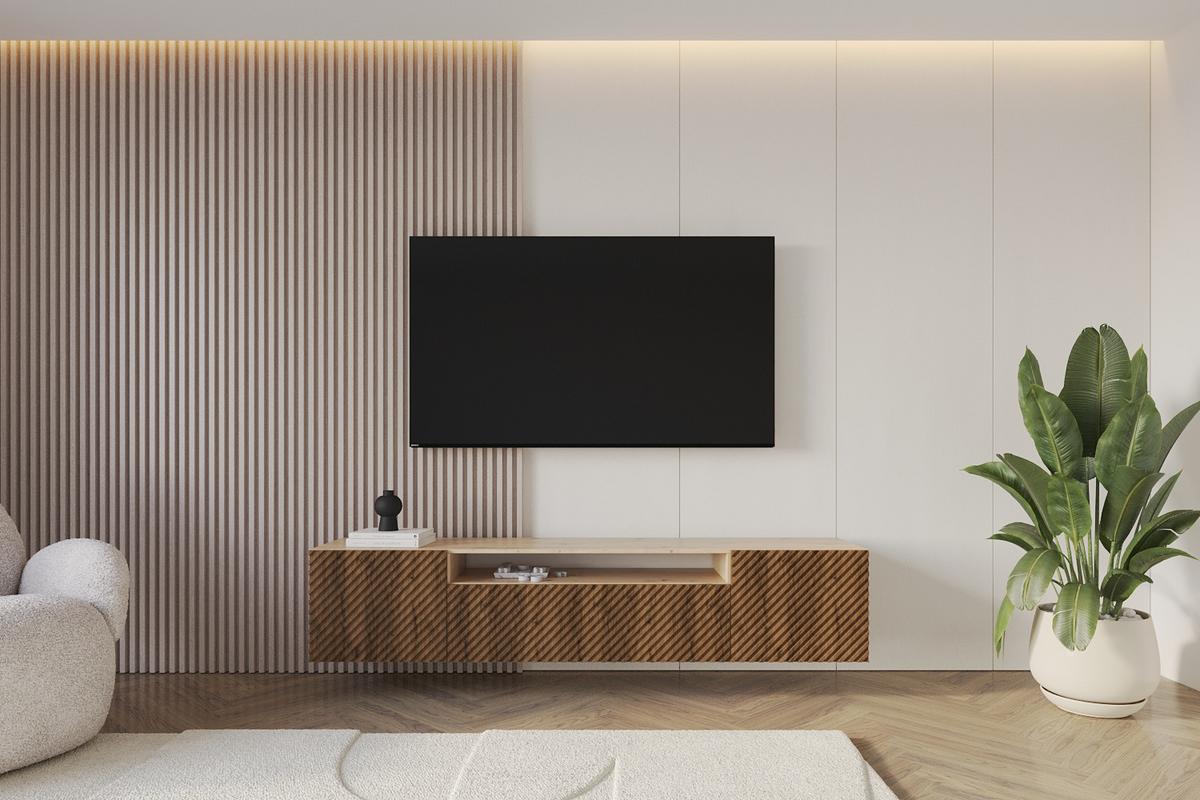 LOWBOARD ZENO-W 200x40x41 cm - Artisan / Katania - Eiche Wotan, Holzwerkstoff (200/40/41cm) - ALTDECOR