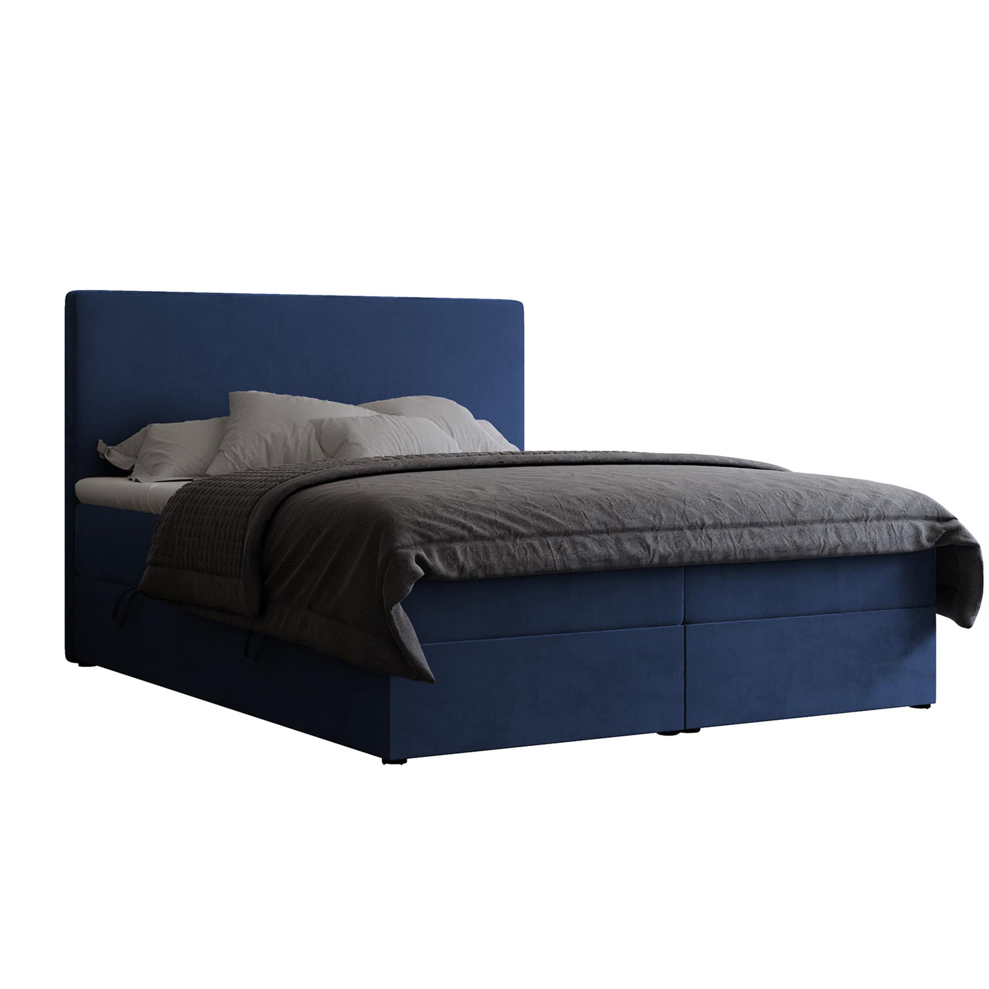BOXBETT 160x200 cm mit Topper - Blau, Holzwerkstoff/Textil (160/200cm) - Idohome