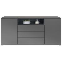 SIDEBOARD Skadu Schwarz Hochglanz - Schwarz Hochglanz, Holzwerkstoff (166.5/75.5/35cm) - Vladon