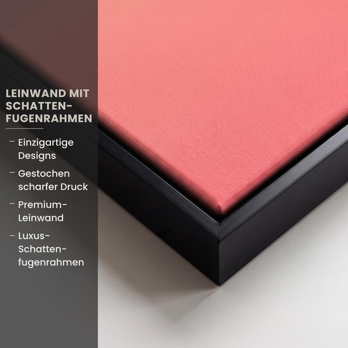 LEINWAND Bilder mit Rahmen - Segelboot - Rosa Meer - Sonnenuntergang - Berge - 90x90 - Rosa, Textil (90/90cm) - MuchoWow