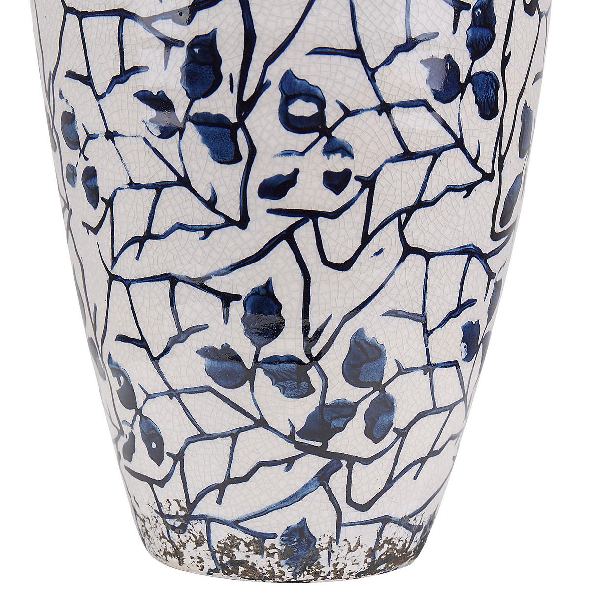 BLUMENVASE Steinzeug weiß Mallia - Weiß, Stein (22cm) - Beliani