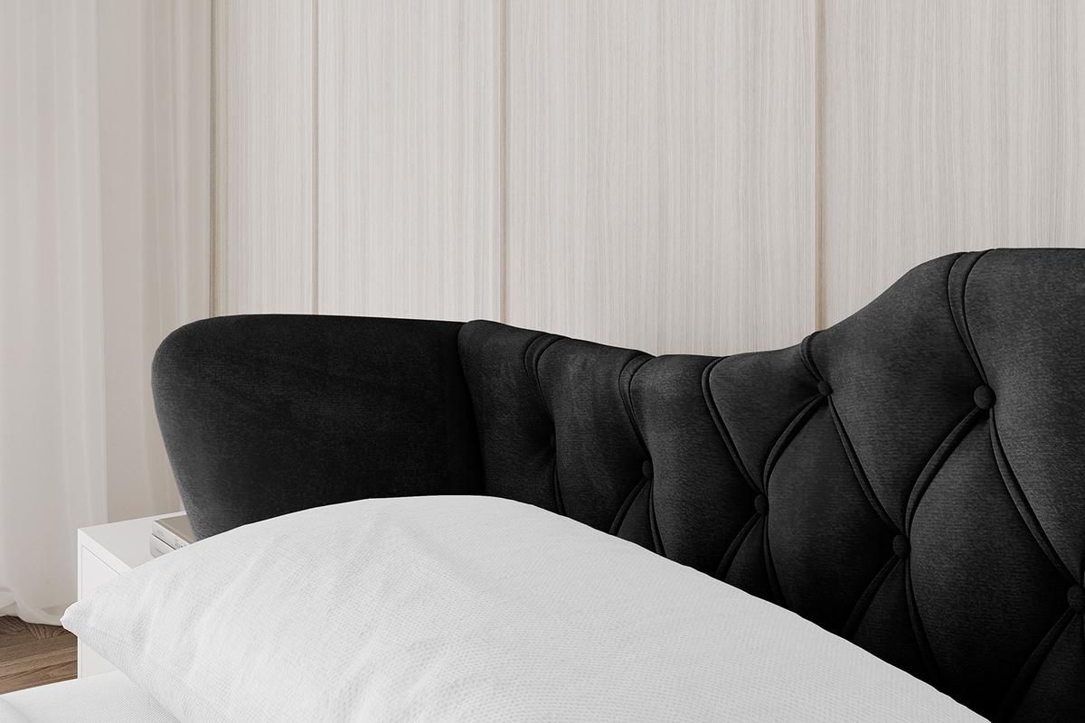 POLSTERBETT mit Bettkasten, Fußteil und Lattenrost, Boxbett ohne Matratze - ZORAN-Z-V1 120x200 Schwarz - Schwarz, Holzwerkstoff/Textil (120/200cm) - ALTDECOR