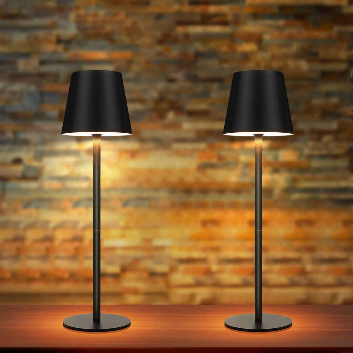 LED-TISCHLEUCHTE Kassel(2er-set) 11/11/37.5 cm - Schwarz, Metall (11/11/37.5cm) - Nettlife