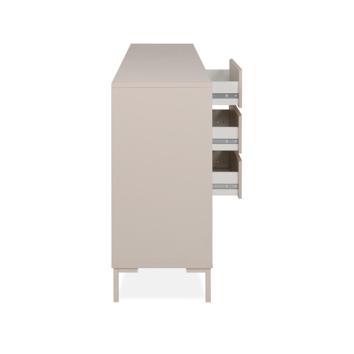 SIDEBOARD 3 Türen und 3 Schubladen, kaschmirfarben 40/87/170 cm - Beige, Holzwerkstoff (40/87/48cm) - Calicosy
