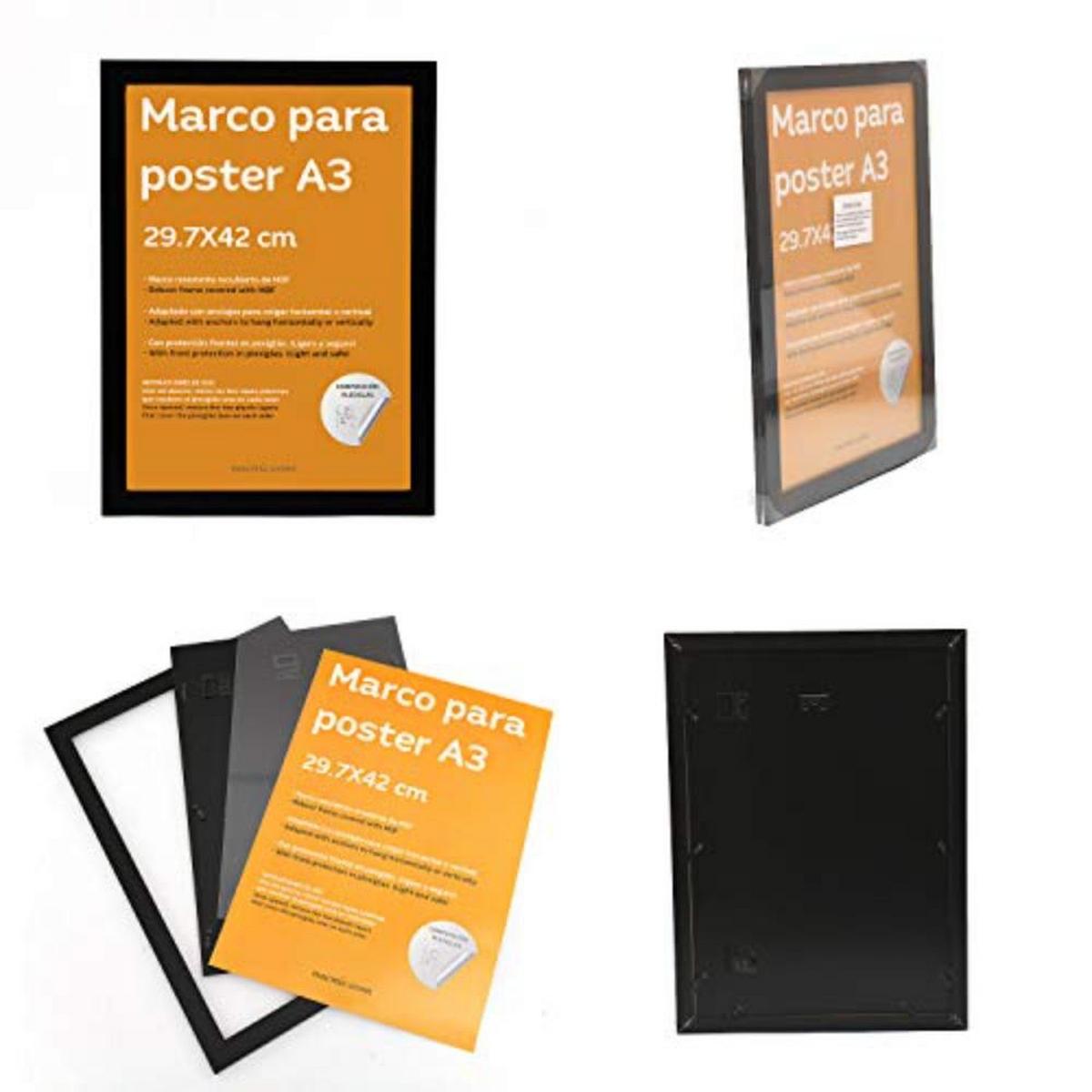 POSTER Set mit 4 Wortdefinitionen Mutter Weißen Nordic A3 Schwarzer Rahmen - Schwarz, Papier (29.7/3cm) - Nacnic