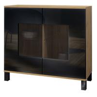 KOMMODE Grömitz Schwarz Hochglanz - Schwarz Hochglanz, Holzwerkstoff (92.5/84.5/35cm) - Vladon
