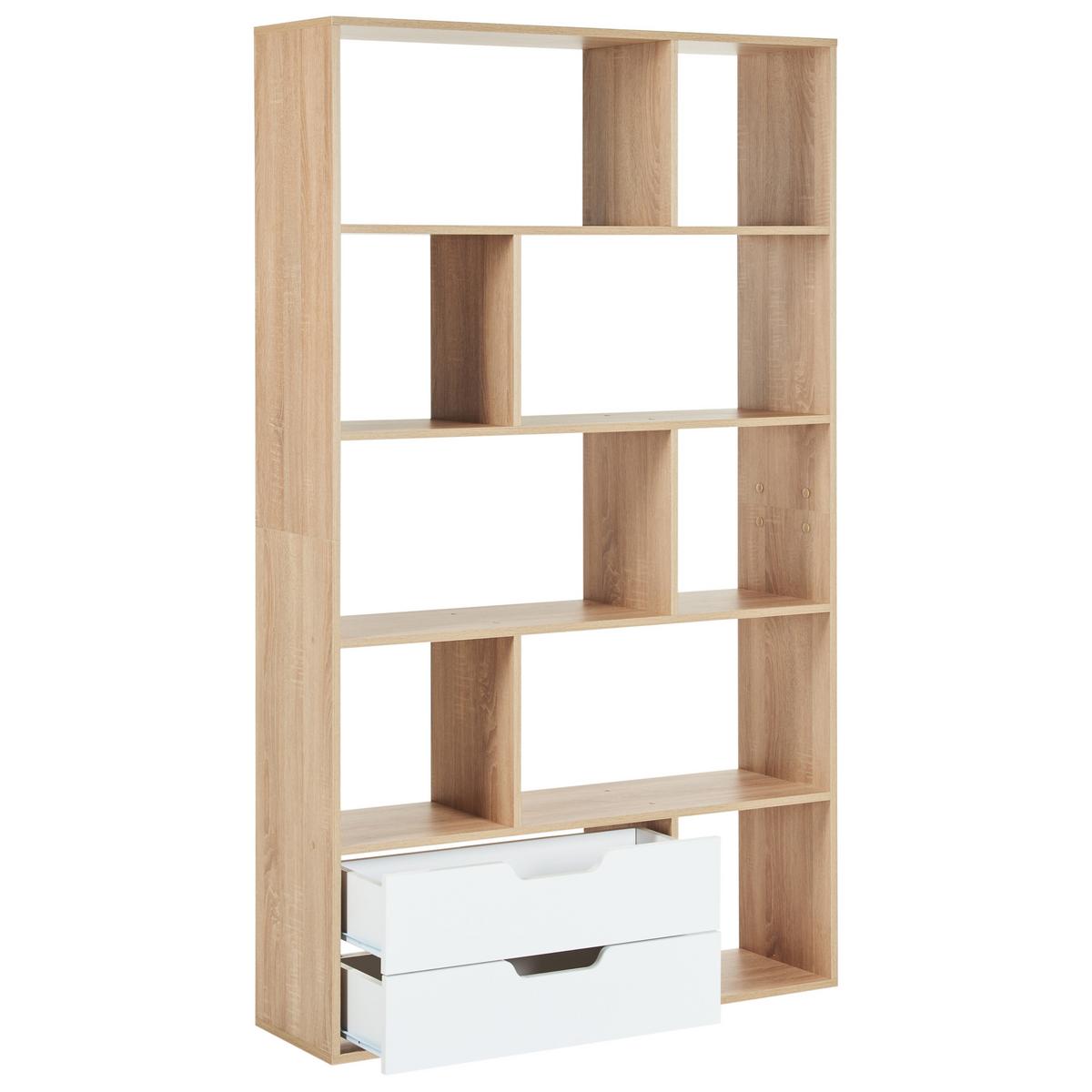 BÜCHERREGAL 185 cm Braun/Weiß Wadena - Braun, Holzwerkstoff (110/185/32cm) - Beliani
