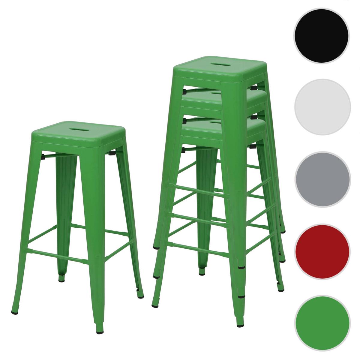 BARHOCKER METALL Grün 4er-Set - Grün, Metall (43/77/43cm) - MCW