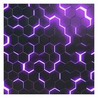 FOTOTAPETE Strukturierte Hexagone mit Neonlicht in Lila 240/240 cm - Schwarz, Papier (240/240cm) - Bilderwelten
