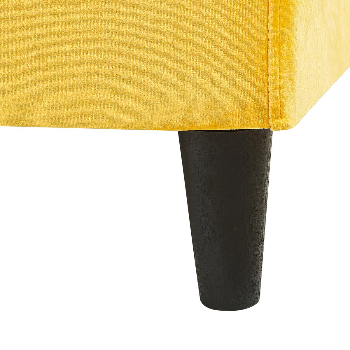 BETTRAHMENBEZUG Samtstoff 180/200 cm Gelb Fitou - Gelb, Textil (190/214cm) - Beliani