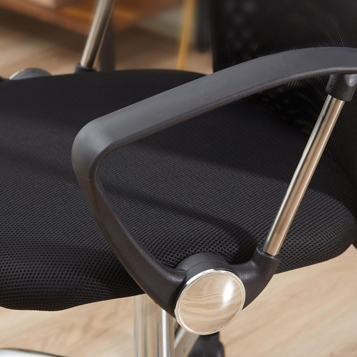 ERGONOMISCHER, Bürostuhl, Netz, Schwarz - Schwarz, Kunststoff (65/119/63cm) - HOMCOM