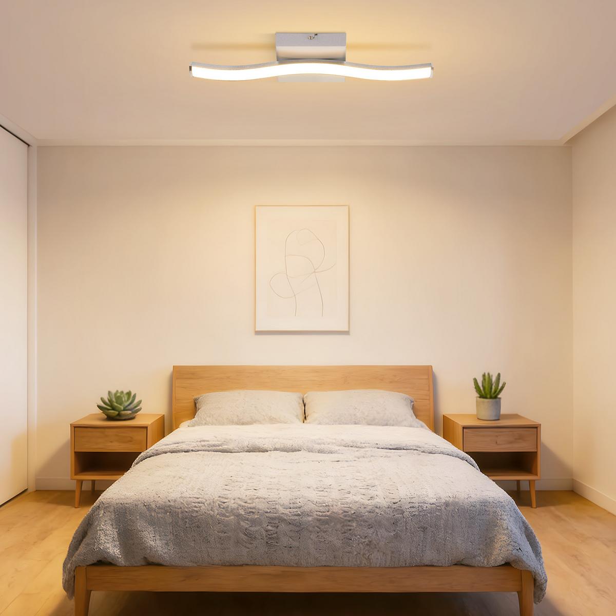 LED DECKENLEUCHTE Nimbus 34.5/7/5.5 cm - Silberfarben, Kunststoff (34.5/7/5.5cm) - ZMH