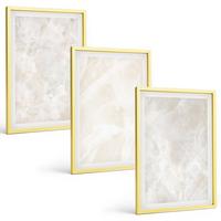 BILDER SET 3er Set - 40x60 cm Goldrahmen - Pastellfarbene Marmorstrukturen - Goldfarben, Kunststoff (40/60cm) - TULUP