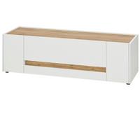 TV-LOWBOARD weiß, Eiche Wotan, TV Unterschrank 140 cm mit Türen und Schublade - Eiche Wotan/Schwarz, Holz/Holzwerkstoff (140/40/45cm) - Furn.Design