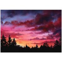FOTOTAPETE Landschaft Himmel Rosa 400x280 cm - Multicolor, Papier (400/280cm) - Wallarena