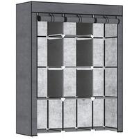 STOFFSCHRANK, Faltschrank, Kleiderschrank mit Kleiderstangen 8 Ebenen Dunkelgrau - Dunkelgrau, Metall (43/162.5/125cm) - HOMCOM