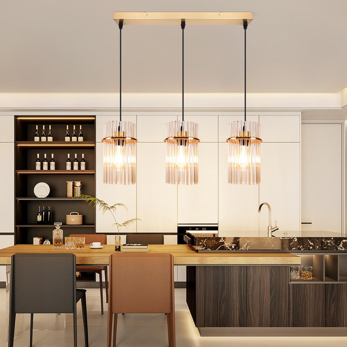 PENDELLEUCHTE Joseph 48/5/150 cm - Goldfarben, Glas (48/5/150cm) - ZMH