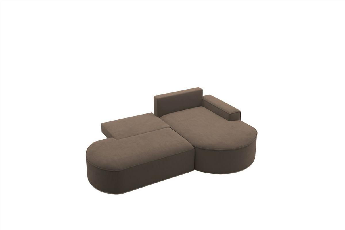 ECKSOFA Girona Mit Schlaffunktion - Braun, Holzwerkstoff/Textil (278/179cm) - Fun Möbel