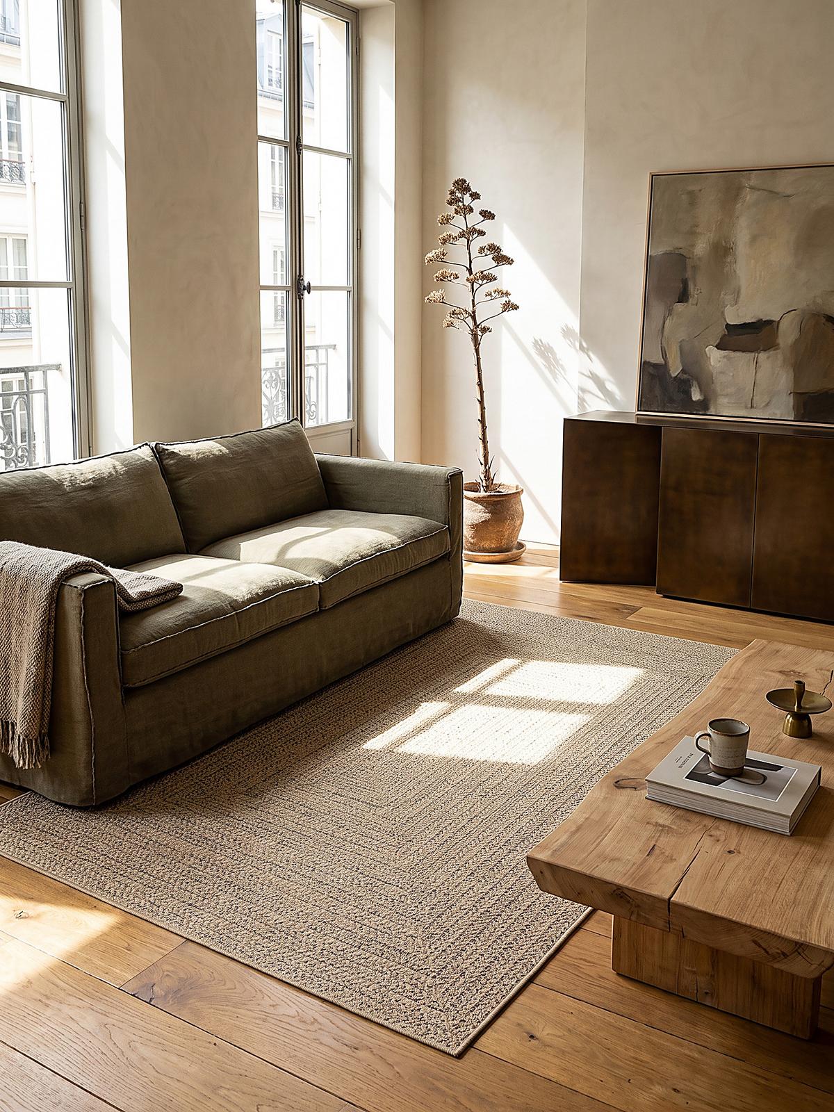 FLACHWEBTEPPICH Bordüre CORDEV Polypropylen Natur 140 x 200 cm - Beige, Textil (140/200cm) - KADIMA DESIGN