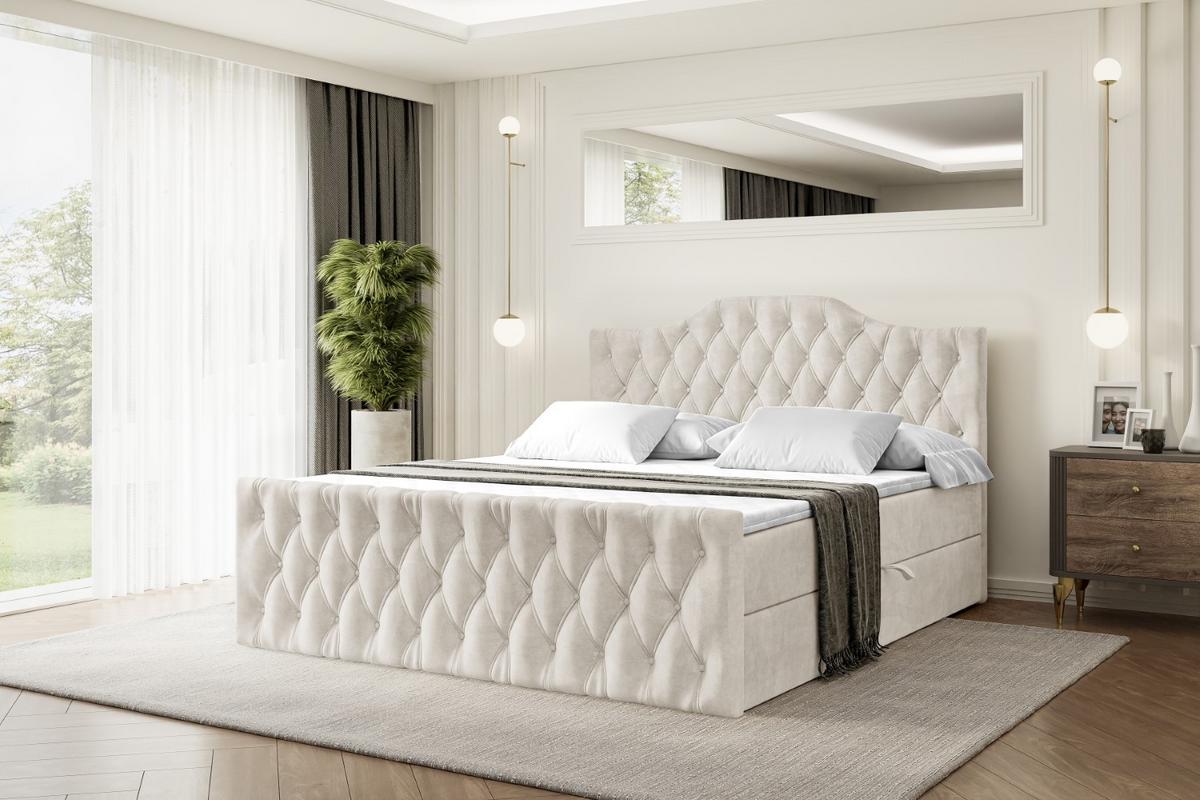 BOXBETT VILA-1-Z - 160x200 cm - H3 - Ecru - Ecru, Holzwerkstoff (160/200cm) - ALTDECOR