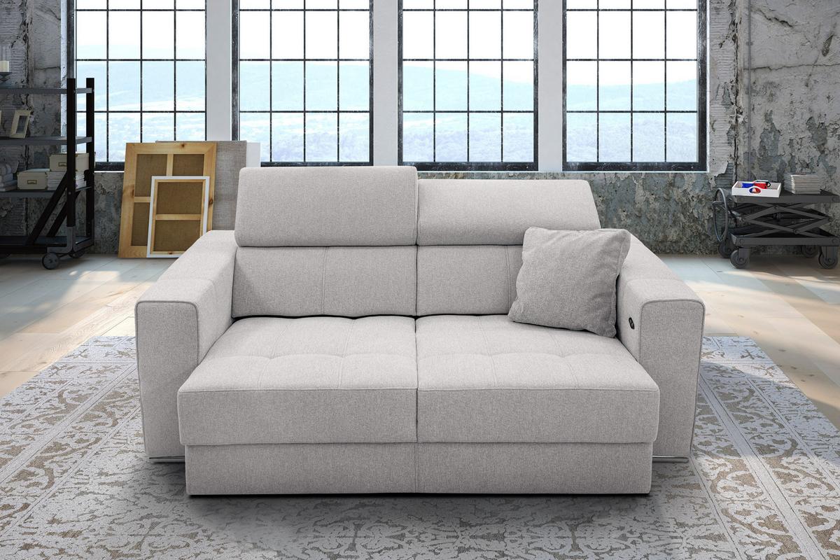 SOFA QUARTZ 3-Sitzer mit Ausziehsitz, creme - Creme, Holzwerkstoff/Textil (202/80/102cm) - Wozimo