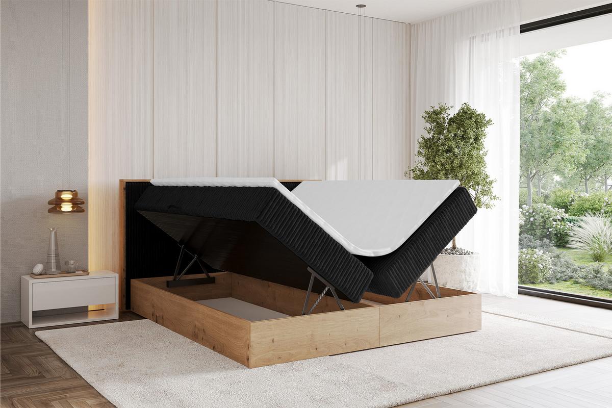BOXBETT LOLLI9 - 160x200 - H4 Schwarz - Schwarz, Holzwerkstoff (160/200cm) - ALTDECOR