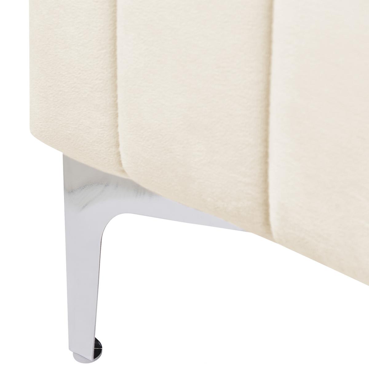 BETT mit Lattenrost 140/200 cm Samtstoff Hellbeige Lunan - Beige, Textil (140/200cm) - Beliani