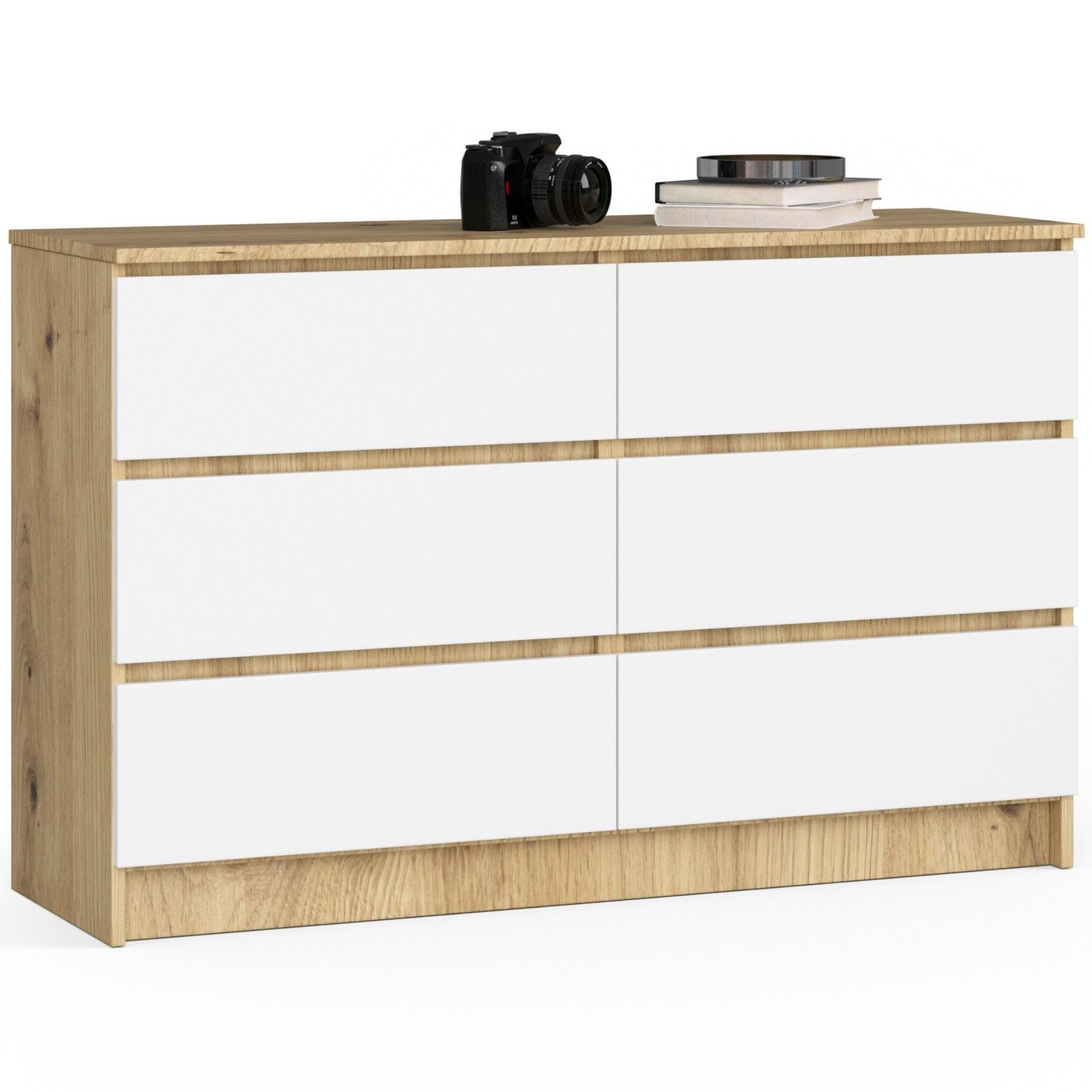 KOMMODE Eiche Artisan, Weiß 77/120/40 - Eiche Artisan/Weiß, Holzwerkstoff (120/77/40cm) - RAUMHIRSCH FURNITURE