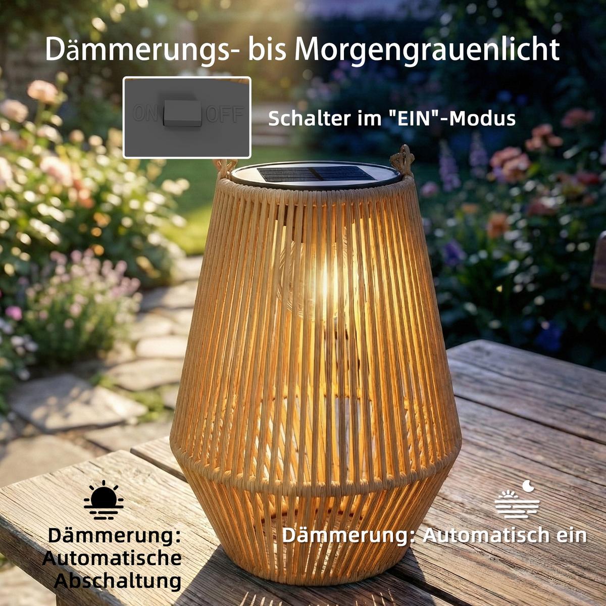 RATTAN-LAMPE 2ER-SET Braun - Braun, Kunststoff (16/16/21cm) - Outsunny