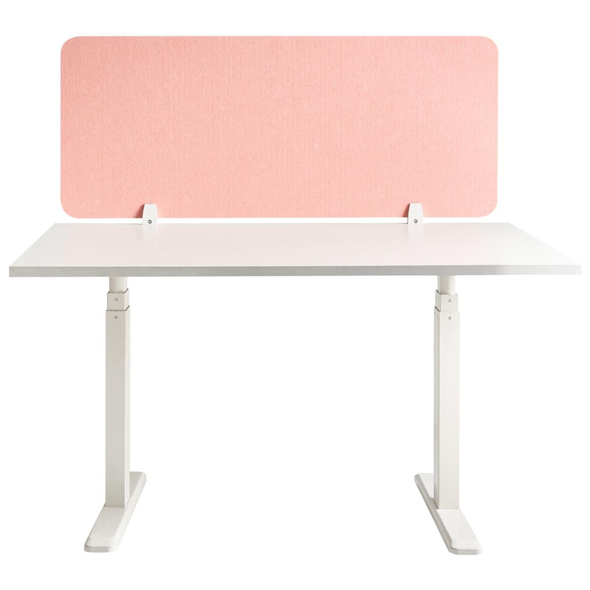 SCHREIBTISCHTRENNWAND 120/50 cm Pfirsichrosa Split - Pink, Textil (120/50/1cm) - Beliani