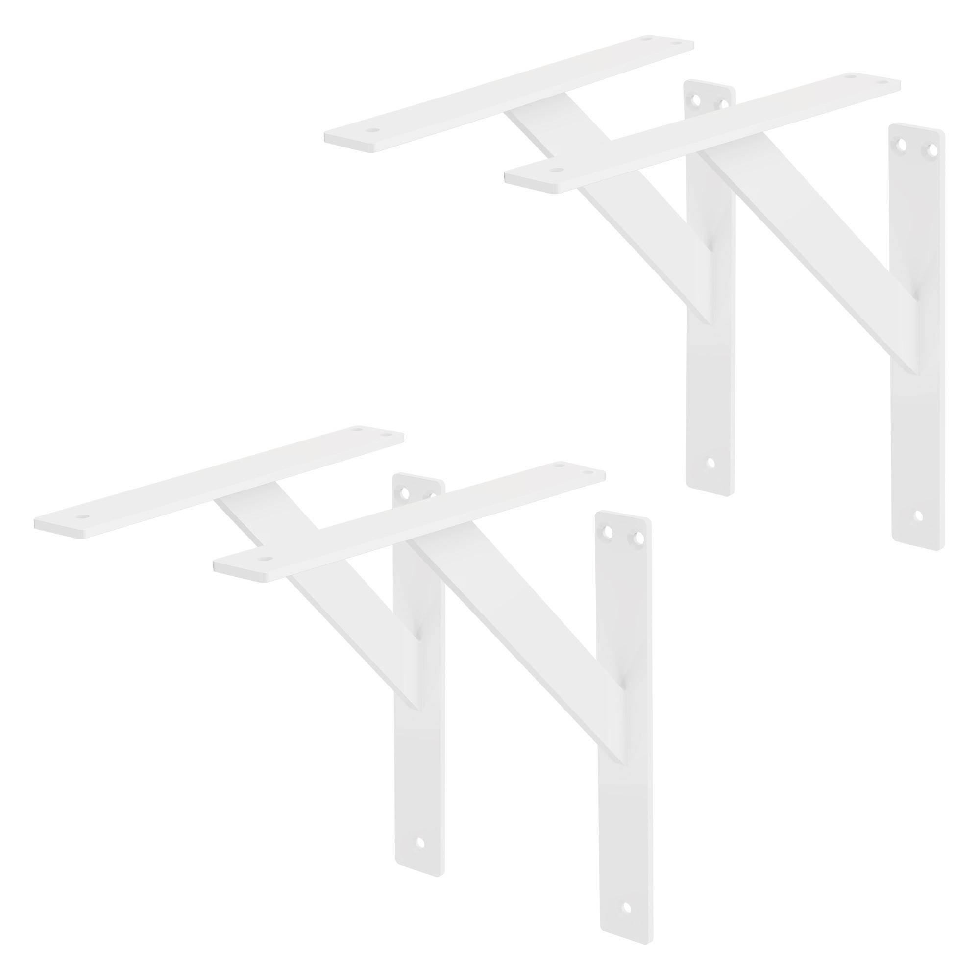 REGALHALTERUNG 4er Set 240x240 mm Weiß aus Aluminium - Weiß, Metall (24/24/3cm) - ML-DESIGN